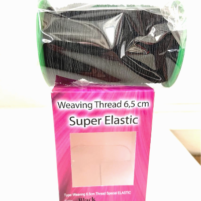 Dream Hair - Weaving Thread Super-Elastic BLACK Super 6.5cm - 1pc