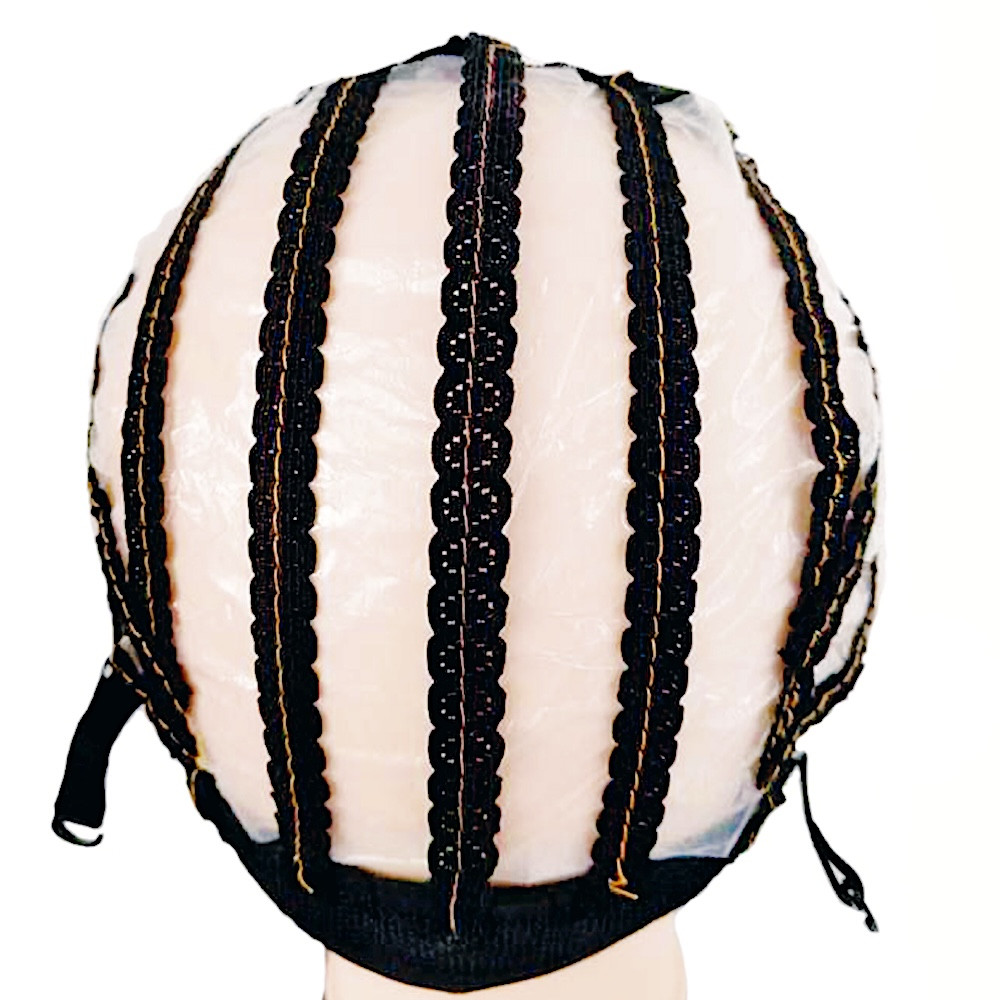 Weaving Cap for Wigs w/Polythene / Bonnet a tisser Perruque - #BLACK
