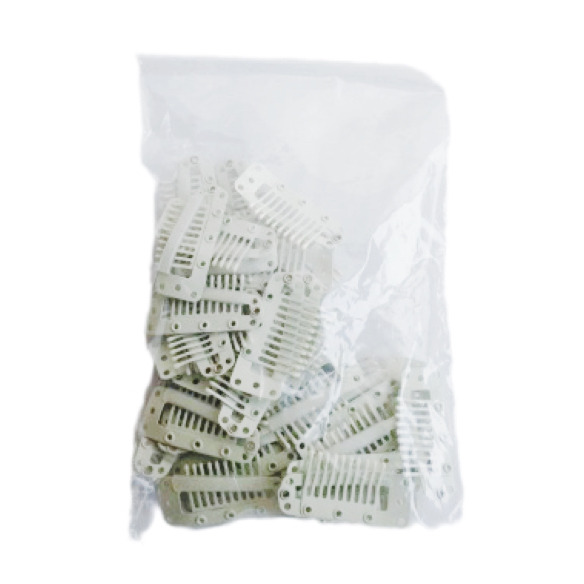 Hair CLIPS 10 dents #White - 50pcs