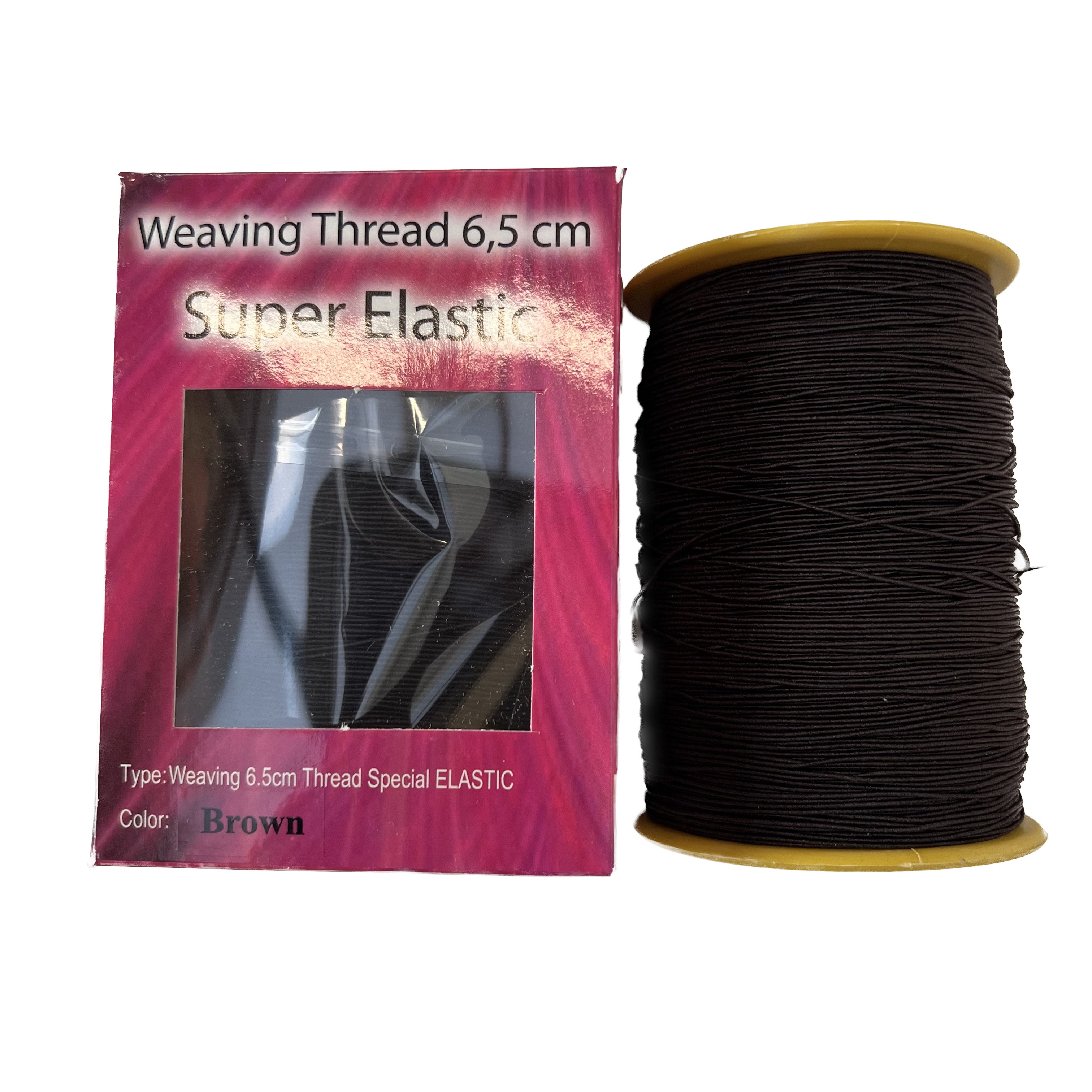 Dream Hair - Weaving Thread Super-Elastic Dark BROWN 6.5cm - 1pc