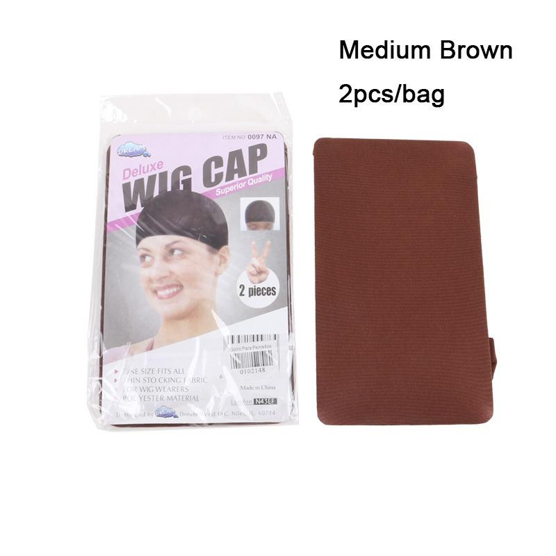 Magic - Stocking WIG Cap / Bonnet #BROWN - pack 12 x 2pcs