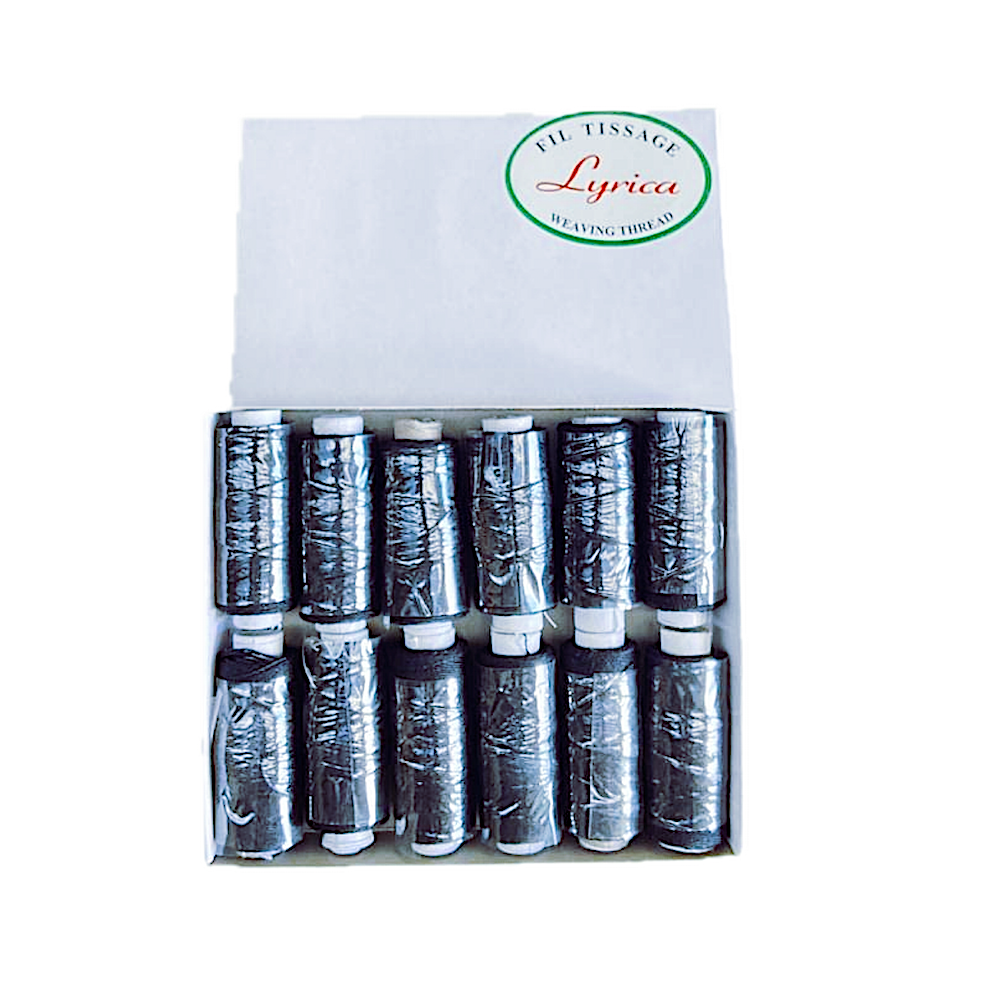 Lyrica - Weaving Thread BLACK SMALL - pack 12 rolls