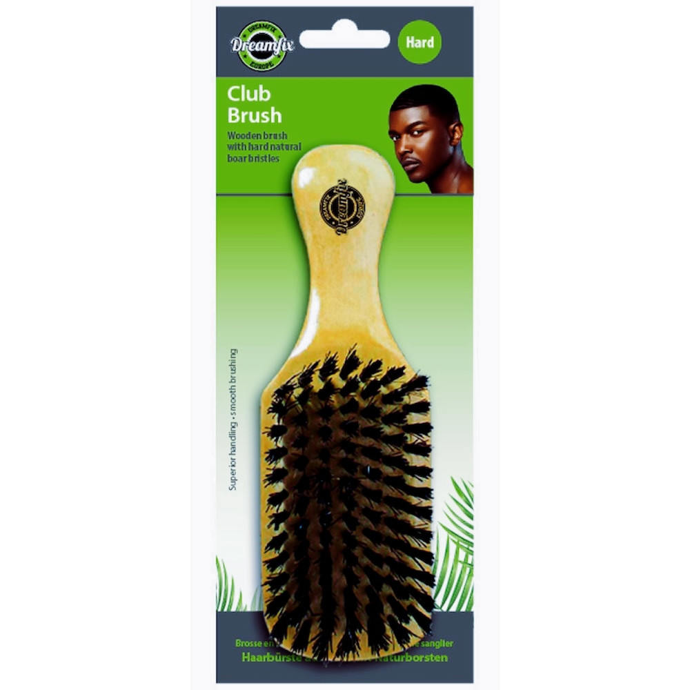 Dreamfix - WAVE BRUSH Hand Club Brush Handle (hart, natürliche Borsten) - 1pc