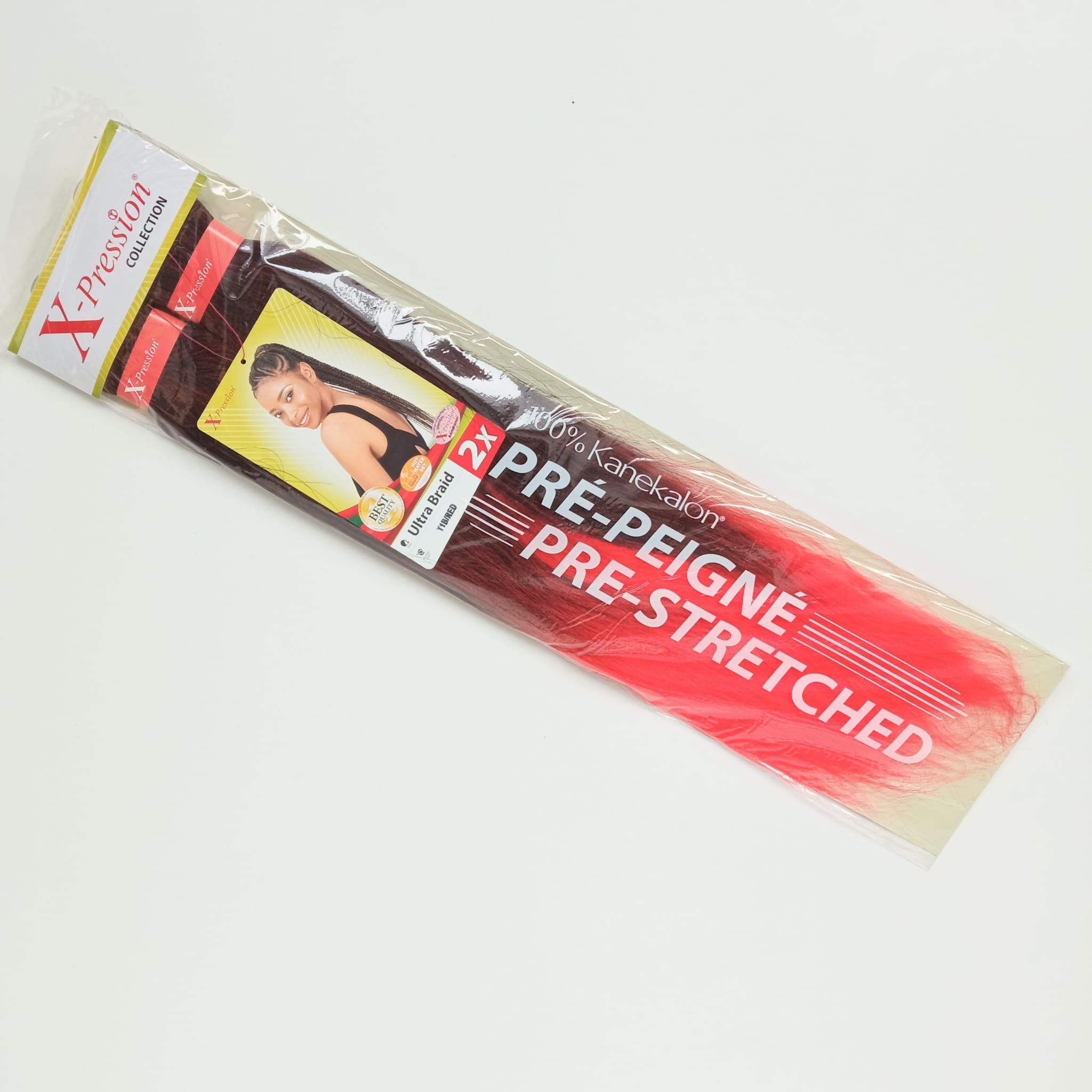 X-Pression Pre-Stretched Two-Tone #T1B/RED