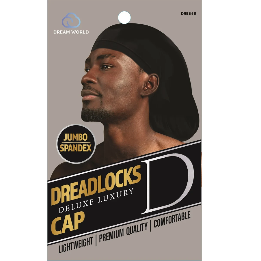 Dream World - Dreadlocks Jumbo Spandex Cap #Black DRE115B - Pack 6x1pc
