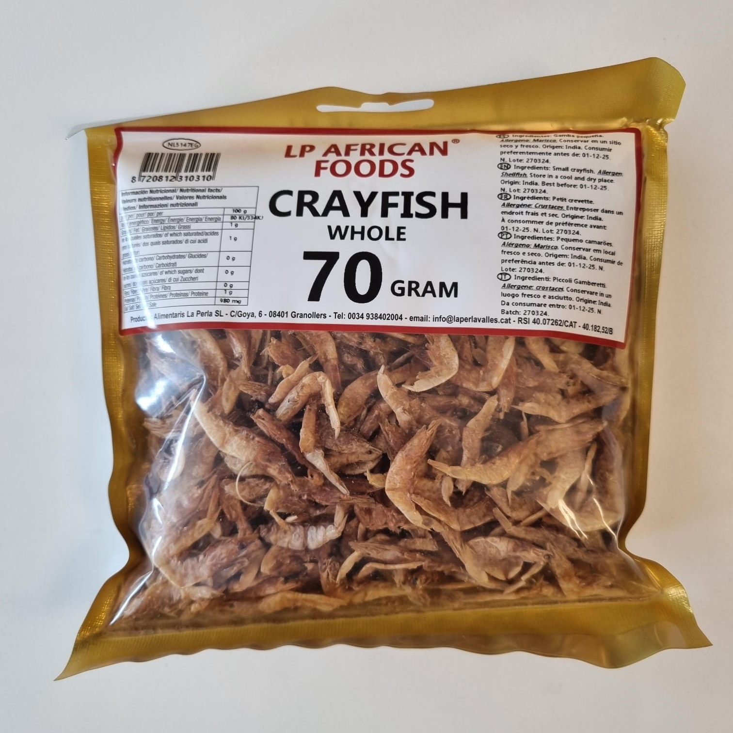 Crayfish Whole - LP African Foods - Carton 20x70g