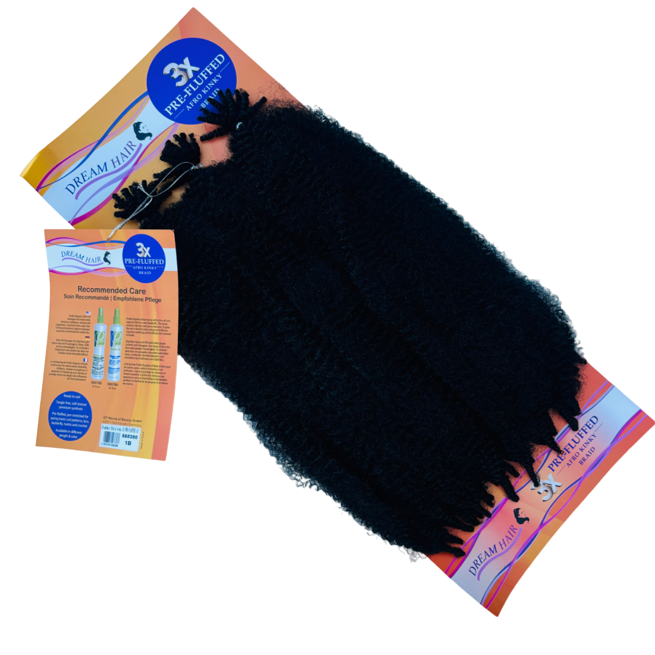 Dream Hair - Pre-Fluffed Afro Kinky Braid 16'' - 3pc #1B