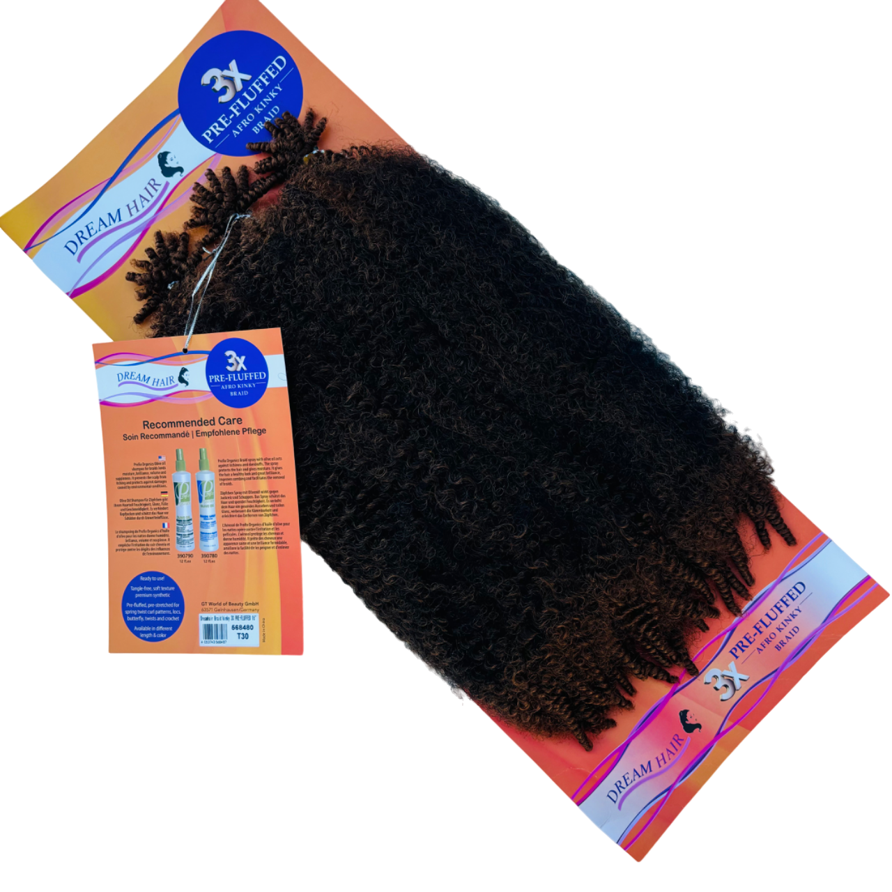 Dream Hair - Pre-Fluffed Afro Kinky Braid 16'' - 3pc #T30