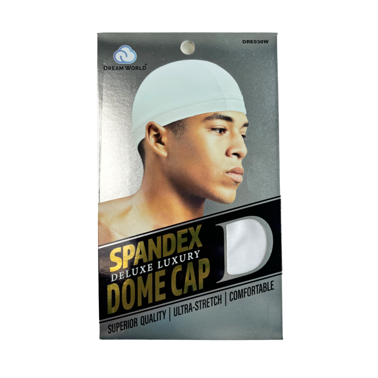 Dream World - Men Spandex Dome Cap #WHITE - pack 12x1pc