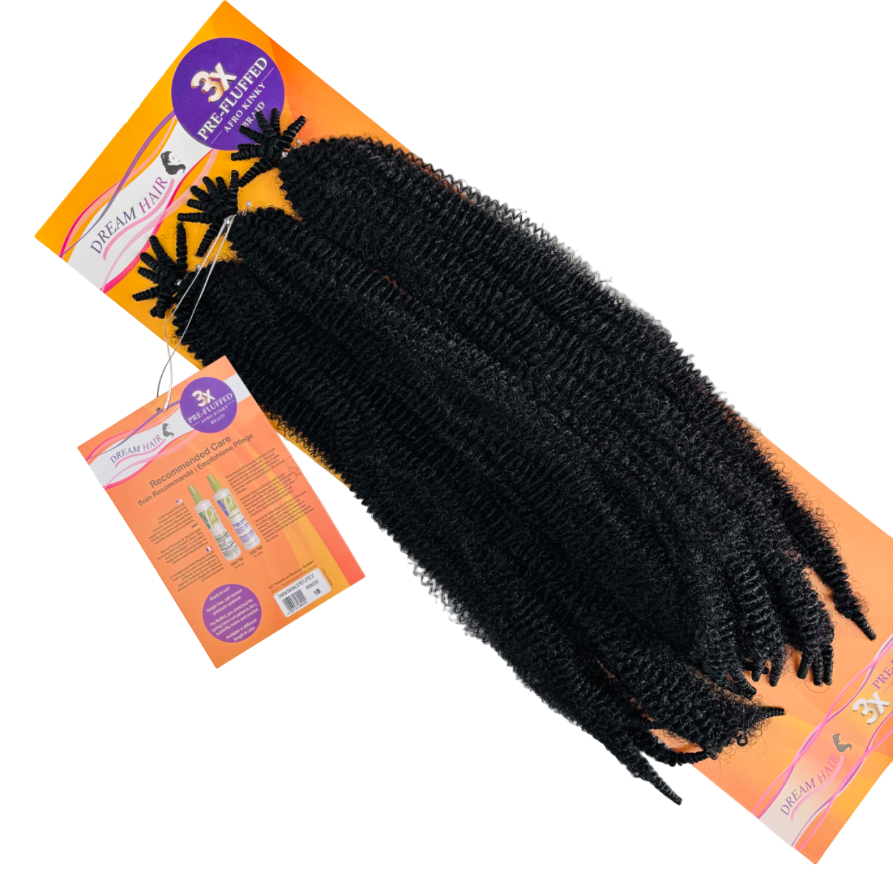 Dream Hair - Pre-Fluffed Afro Kinky Braid 24'' - 3pc #1B