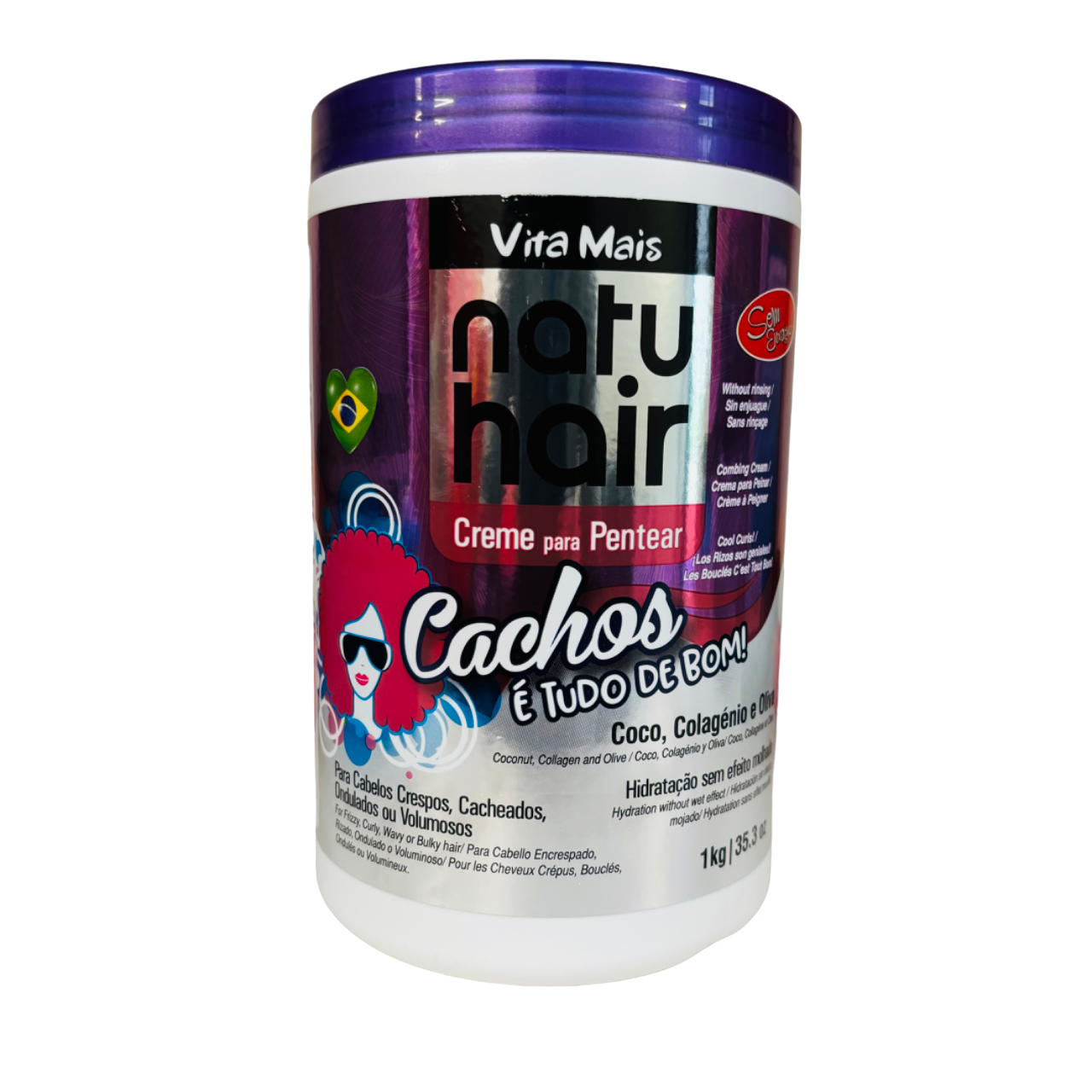 NatuHair - Creme Para Pentear / Conditioner CACHOS É TUDO DE BOM! - 1kg #741072