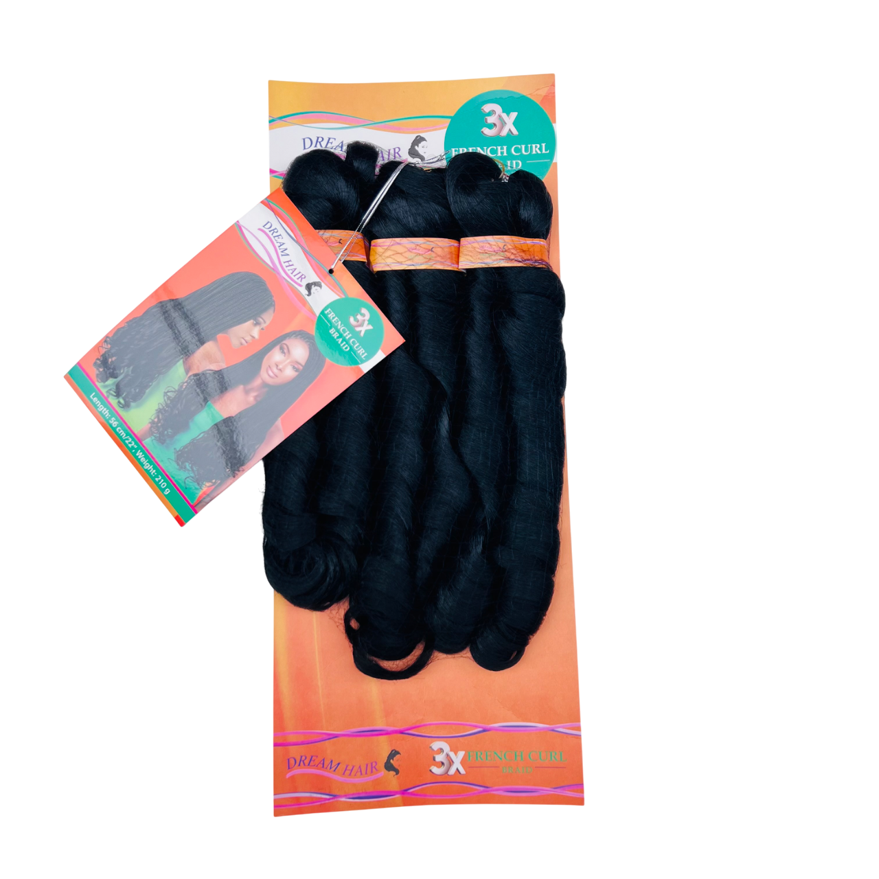 Dream Hair - French Curl Braid 22'' - 3pc #1B