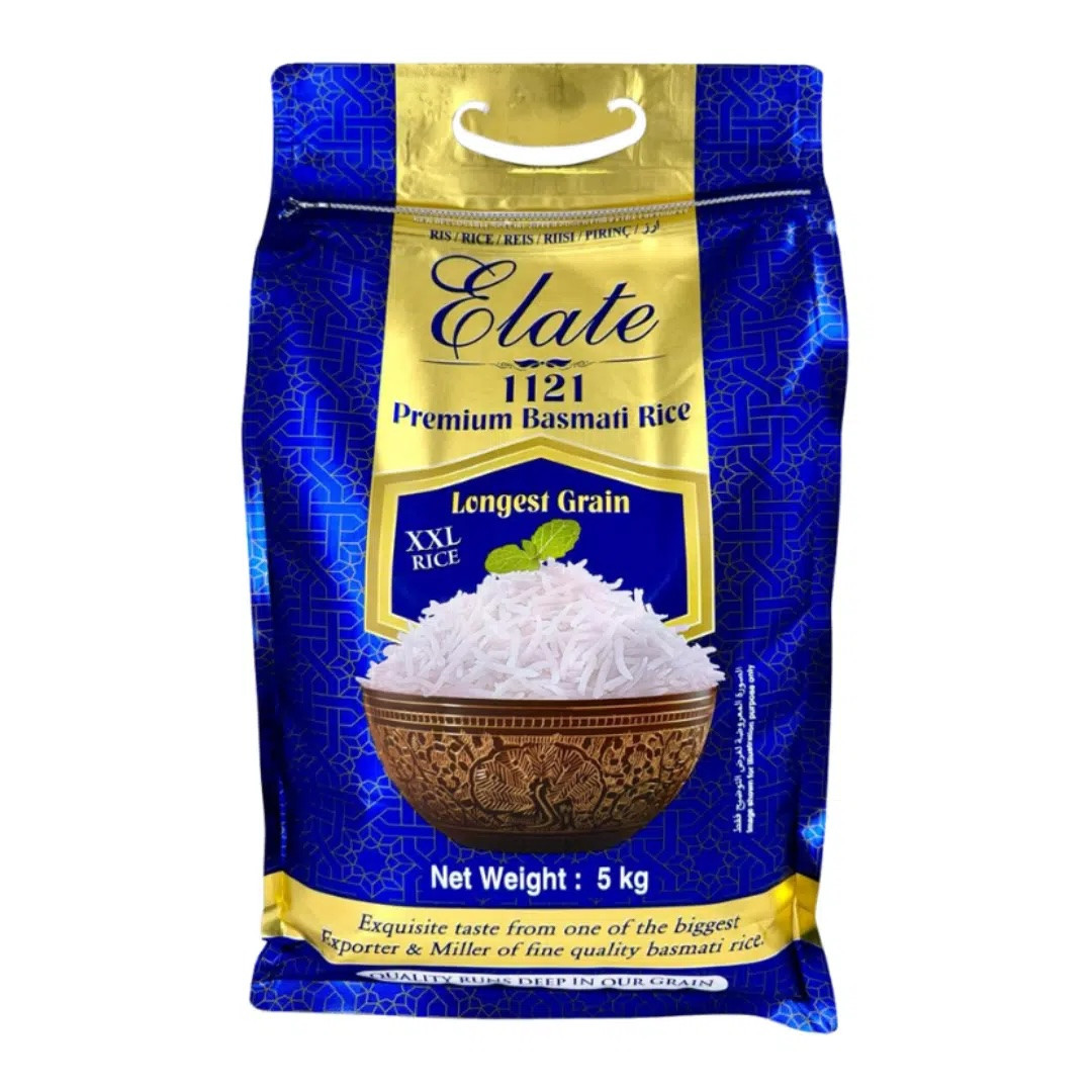 Basmati Longest Grain Premium Rice (India) - Elate - (blue) carton 4x5kg