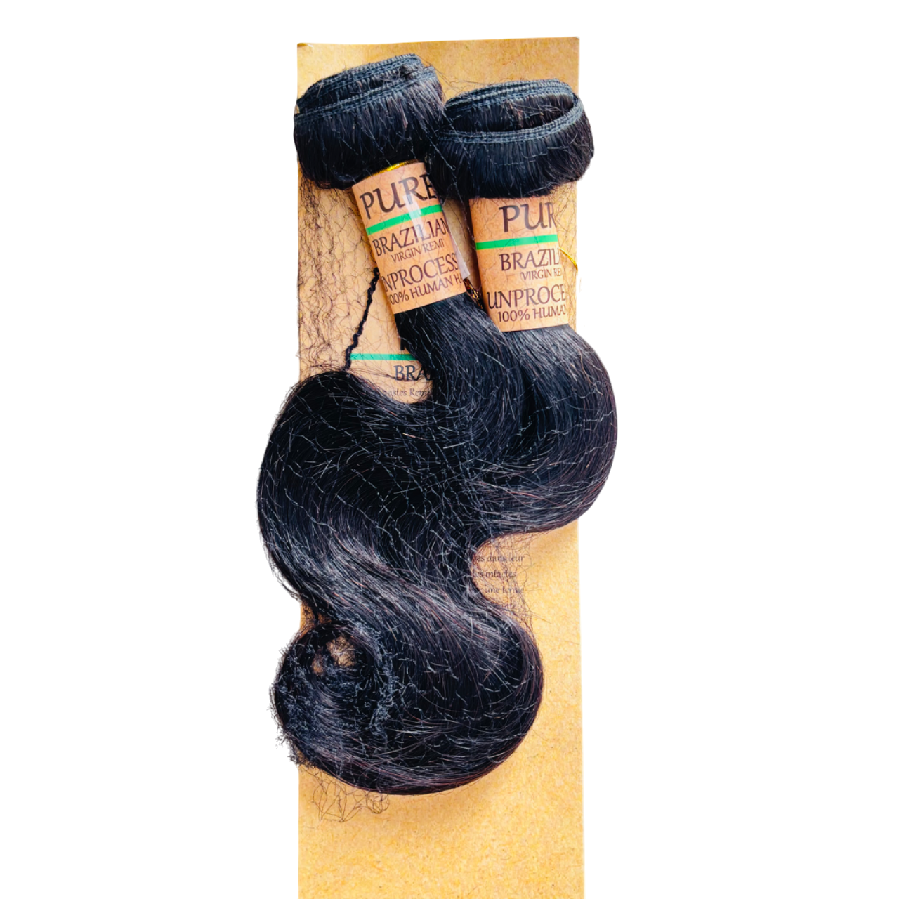 Pure - Human Hair Brazilian Virgin Remi Machine Weft WAVE (2 bundles) - #Natural Color 100gr ''12