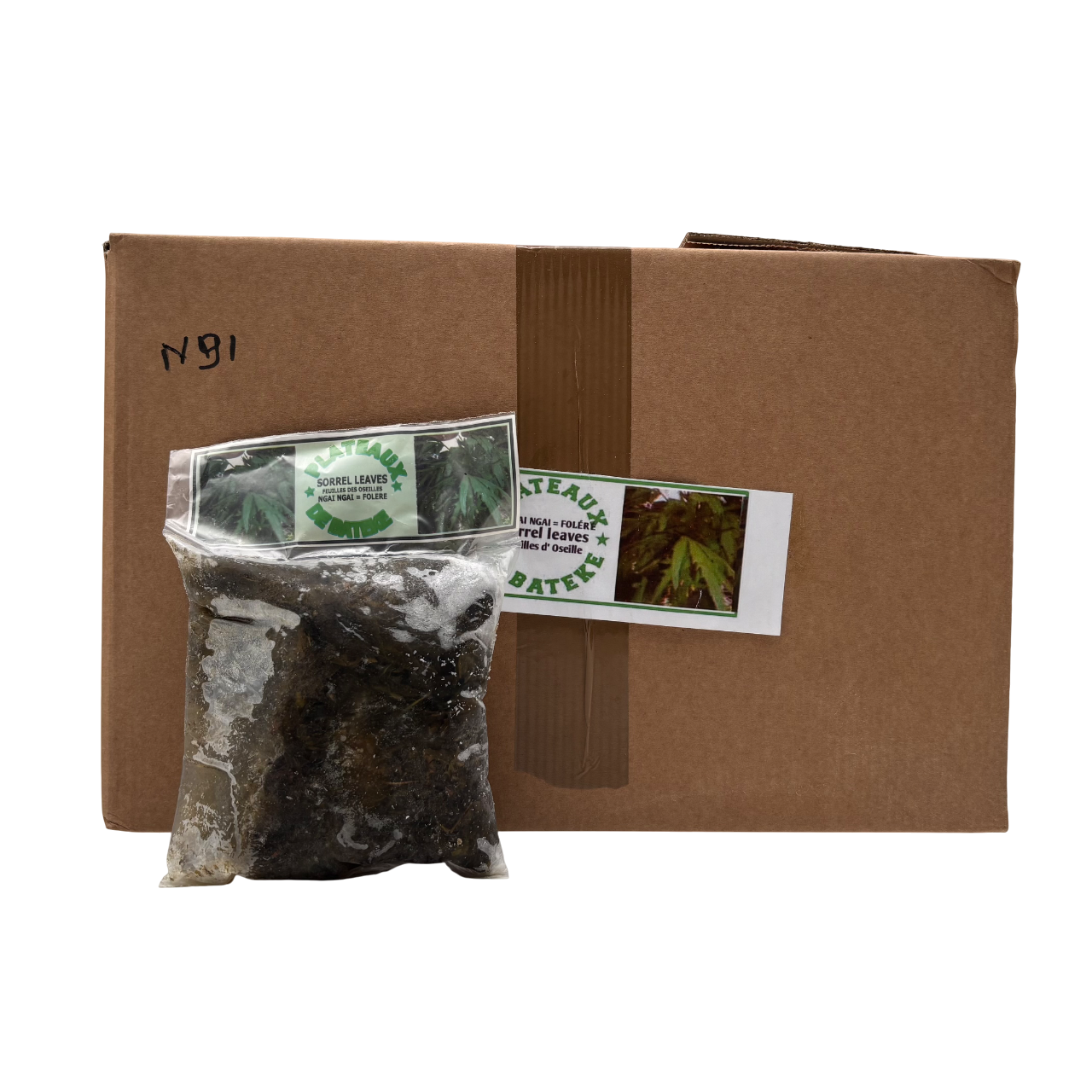 NGAI NGAI Sorrel Leaves (frozen) - Plateaux de Bateke (Cameroon) - carton 30x500g