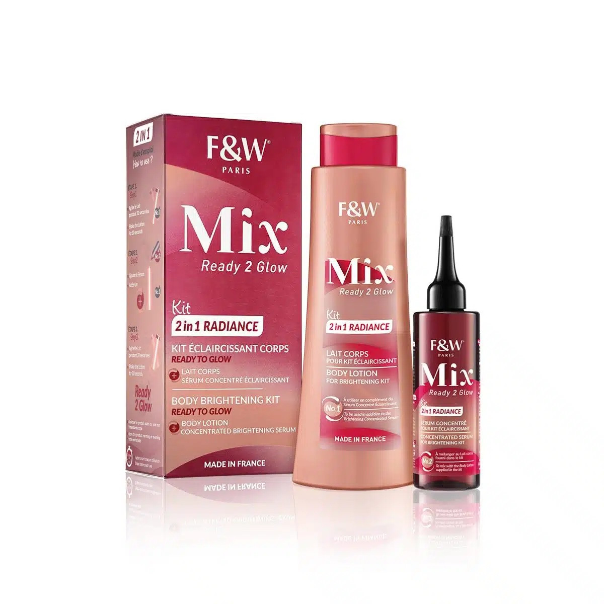 Fair&White - MIX Combination KIT 2-in-1 Brightening Body Lotion AND Serum - 300ml + 100ml
