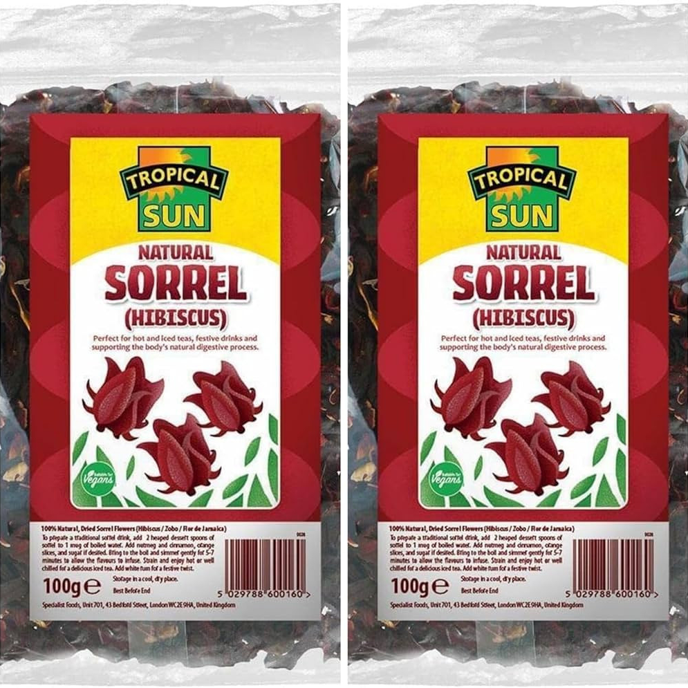 Natural Sorrel/Bissap/Hibiscus Flower RED - Tropical Sun - pack 10x100g