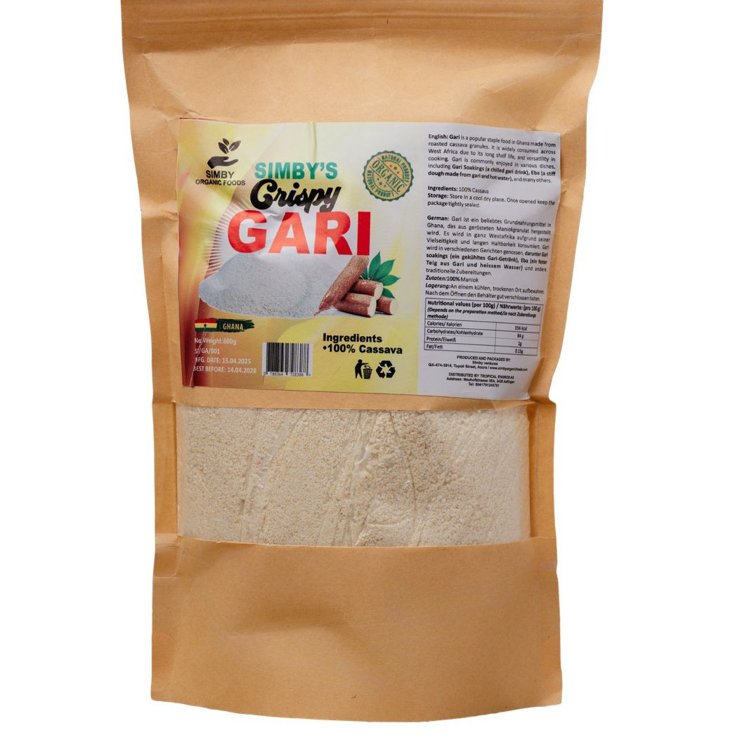 Gari Crispy WHITE (Ghana) - Simby's - Carton 12x800g