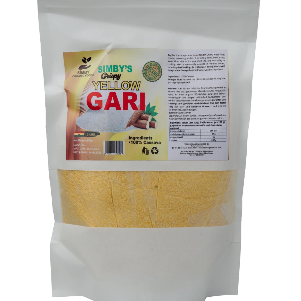 NEW Gari Crispy YELLOW (Ghana) - Simby's - Carton 12x800g