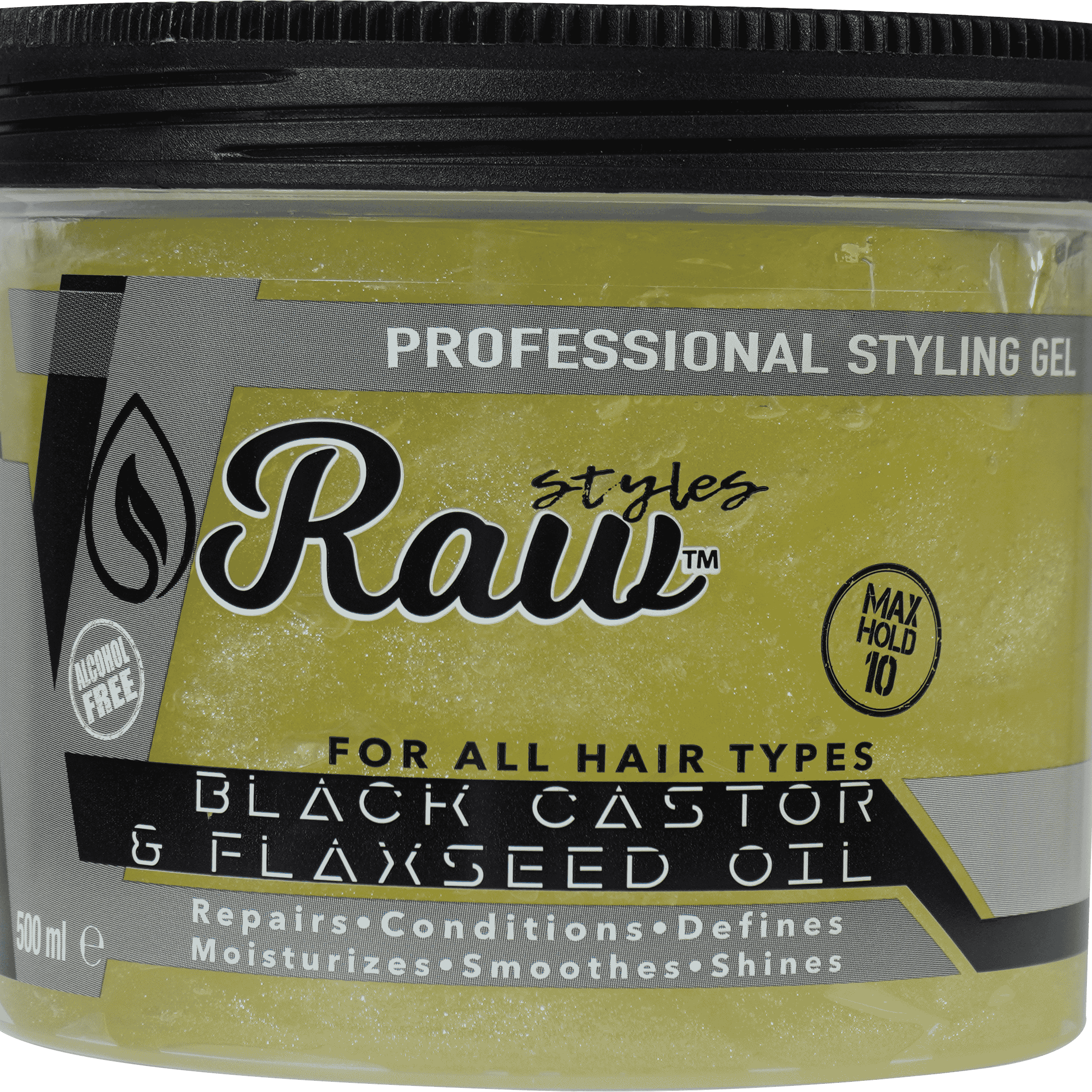 NEW Raw - Black Castor & Flaxseed Oil Styling Gel - M 500ml