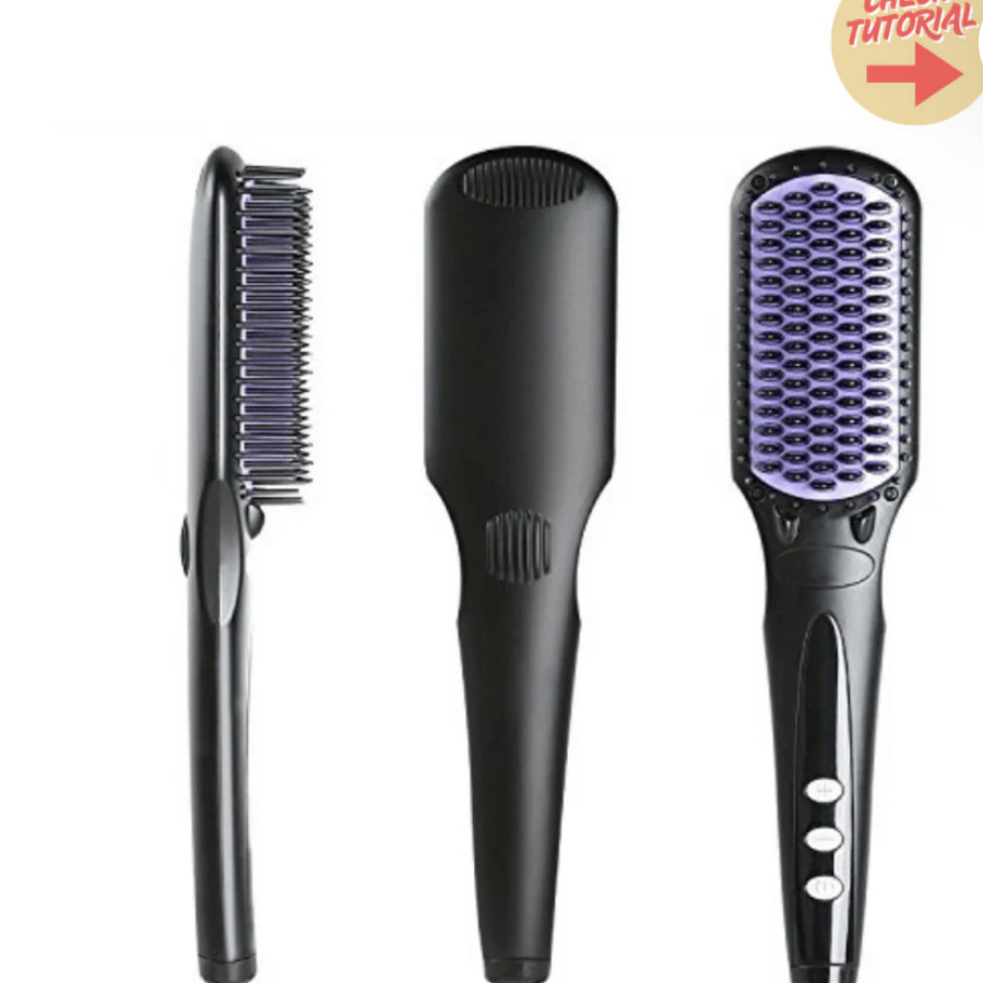 Dreamfix - Adjustable Heated Straightening Ceramic Brush (Black)