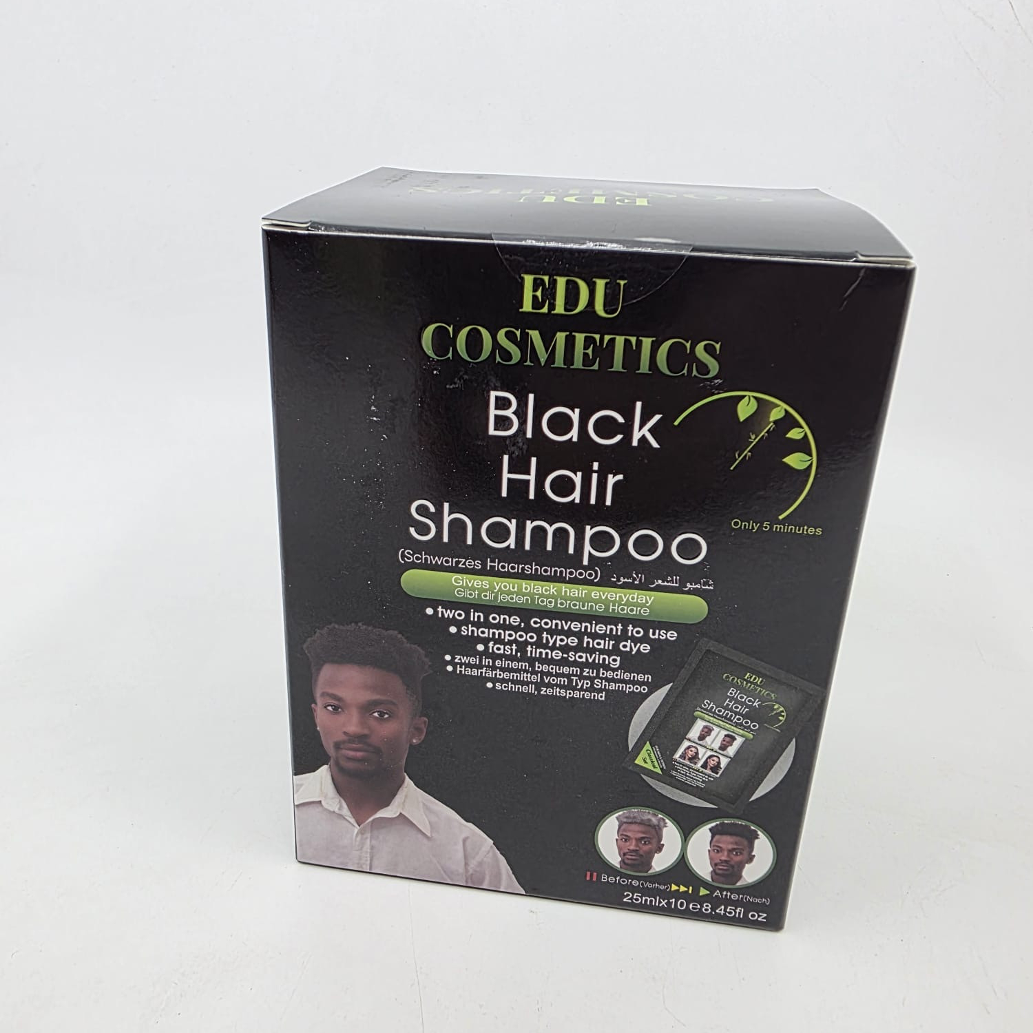 NEW EDU Cosmetics - BLACK Hair Shampoo - Pack 10 x 25ml