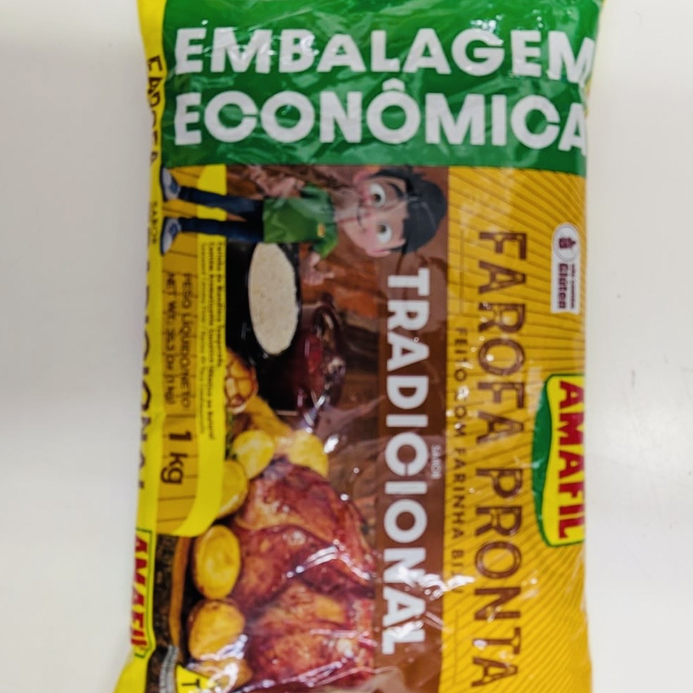 NEW Amafil - Farofa Pronta Tradicional / Seasoned Cassava Flour - 1kg