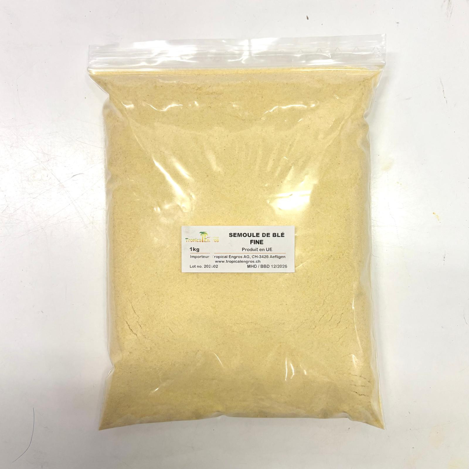 NEW Hartweizengriess / Semoule de Blé FINE - Tropical Engros Authentique - pack 5 x 1kg