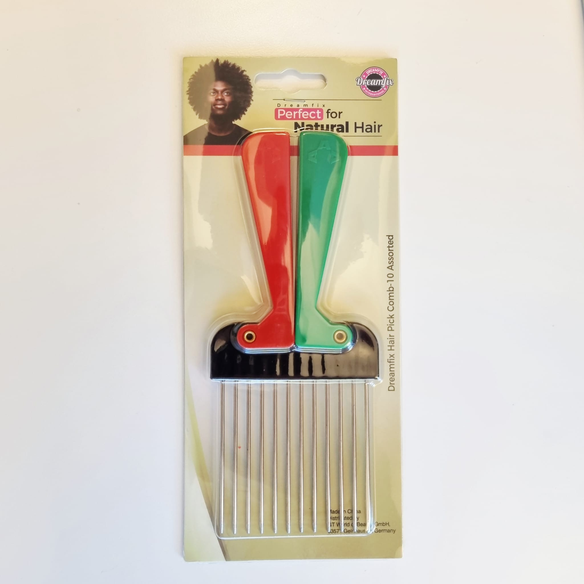 NEW Dreamfix - Hair Pik Afro Comb (Flexible Fold) metal+plastic  #800700 - pack 6 x 1pc