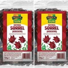 Natural Sorrel/Bissap/Hibiscus Flower RED - Tropical Sun - pack 10x100g